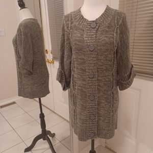 $4 Add-on Sparkly Gray Short Sleeved Cardigan - Size Small